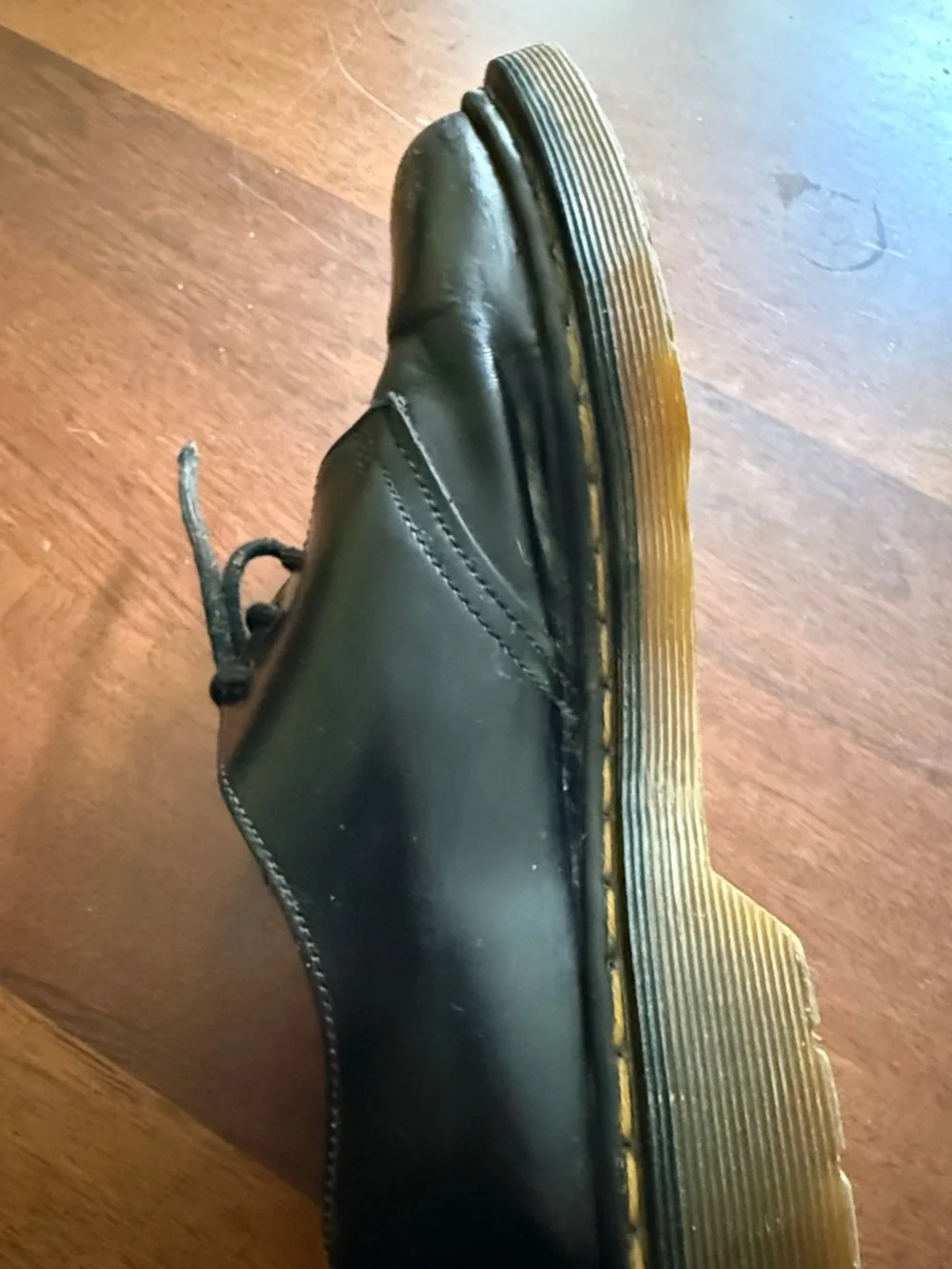 Vintage Dr. Martens Black Leather Lace-Up Ankle Shoes 1461 VTG 7 9 41 - Picture 13 of 17